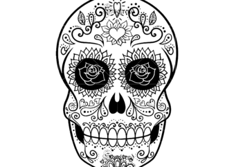 Halloween, Sugar Skull Svg, Sugar Skull vector, Sugar Skull logo, Skull logo, Skull Png, Skull Svg, Skull vector, Sugar skull art vector, Sugar Skull With Flower logo, Sugar skull with