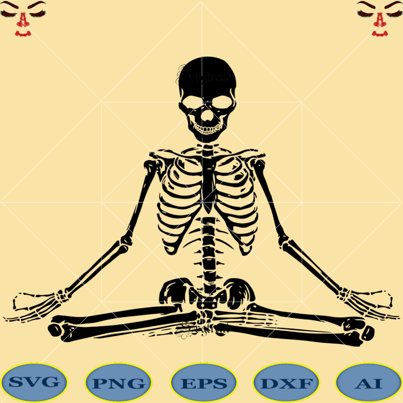 Meditating Skeleton Svg, Meditation of the skeleton vector, Meditating Skeleton vector, Sugar Skull Svg, Sugar Skull vector, Sugar Skull logo, Skull logo, Skull Png, Skull Svg, Skull vector skull vector,