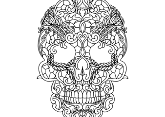 Halloween, Sugar Skull Svg, Sugar Skull vector, Sugar Skull logo, Skull logo, Skull Png, Skull Svg, Skull vector, Sugar skull art vector, Sugar Skull With Flower logo, Sugar skull with