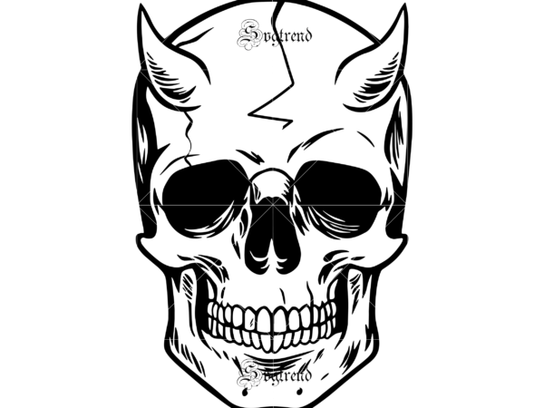 satanic skull drawing