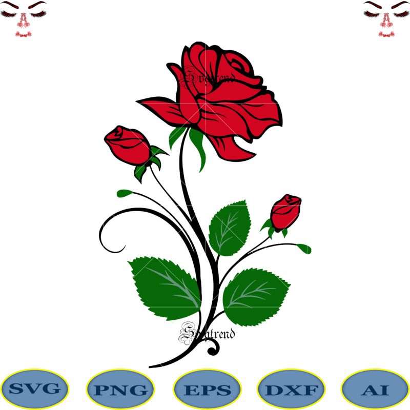 Rose Svg, Roses vector, roses logo, Roses vine Flower SVG, Rose file for cutting Svg, Flower SVG, Roses bush SVG, Rosevine Svg, Vinyl Iron On, Cricut, Silhouette, Vinyl Decal