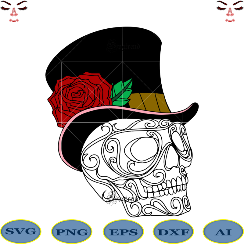 Halloween, Harlequin masquerade skull, Sugar Skull Svg, Sugar Skull vector, Sugar Skull logo, Skull logo, Skull Png, Skull Svg, Skull vector, Sugar skull art vector, Sugar Skull With Flower logo,