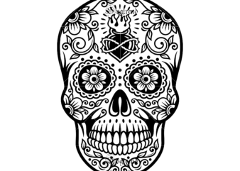 Halloween, Sugar Skull Svg, Sugar Skull vector, Sugar Skull logo, Skull logo, Skull Png, Skull Svg, Skull vector, Sugar skull art vector, Sugar Skull With Flower logo, Sugar skull with