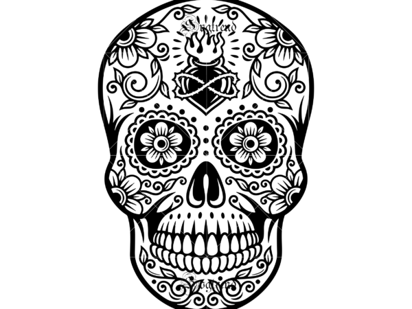 Halloween, sugar skull svg, sugar skull vector, sugar skull logo, skull logo, skull png, skull svg, skull vector, sugar skull art vector, sugar skull with flower logo, sugar skull with