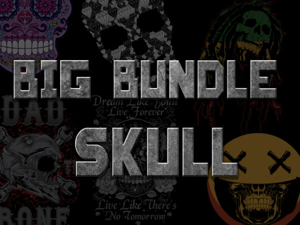 Big skull bundle t shirt template