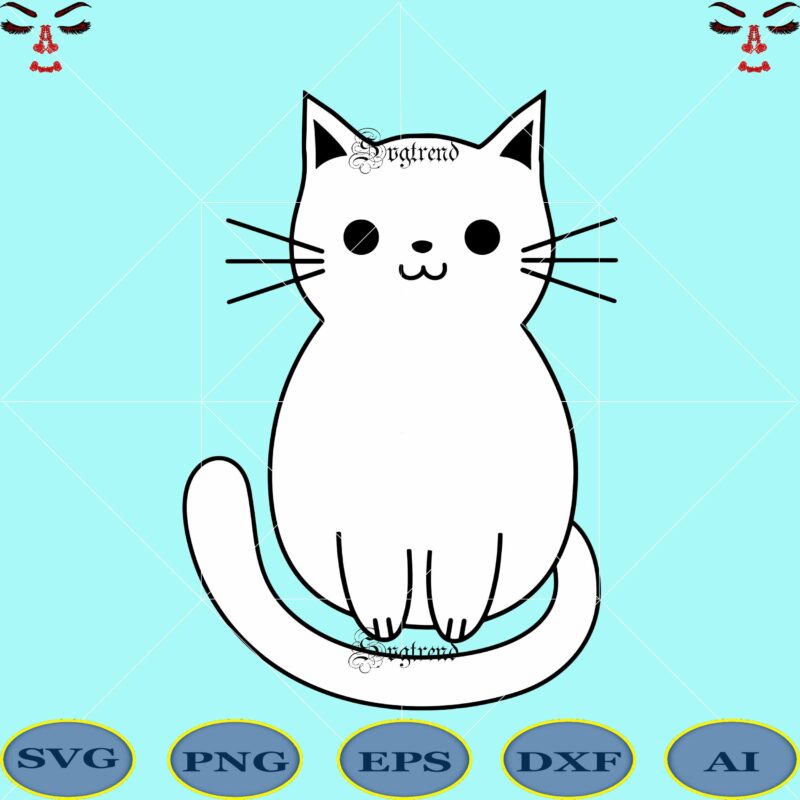 Cat SVG, Kitten SVG, Cat PNG, Cat vector, Cat cut file, Cat clipart, Cat svg file for Silhouette, Cat file for cricut, svg, dxf, eps, png,ai
