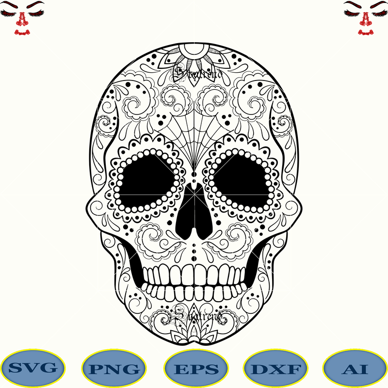 Download Sugar Skull Svg, Sugar Skull vector, Sugar Skull logo ...