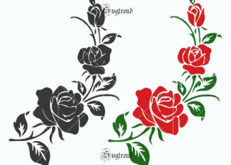 Roses vector, roses logo, Roses vine Flower SVG, Rose file for cutting Svg, Flower SVG, Roses bush SVG, Rosevine Svg, Vinyl Iron On, Cricut, Silhouette, Vinyl Decal