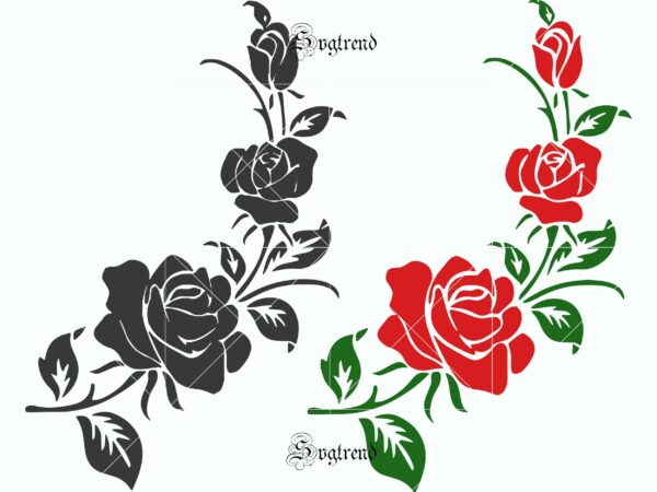 Roses vector, roses logo, roses vine flower svg, rose file for cutting svg, flower svg, roses bush svg, rosevine svg, vinyl iron on, cricut, silhouette, vinyl decal