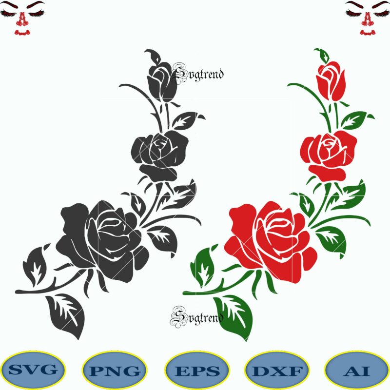 Roses vector, roses logo, Roses vine Flower SVG, Rose file for cutting Svg, Flower  SVG, Roses bush SVG, Rosevine Svg, Vinyl Iron On, Cricut, Silhouette, Vinyl  Decal - Buy t-shirt designs