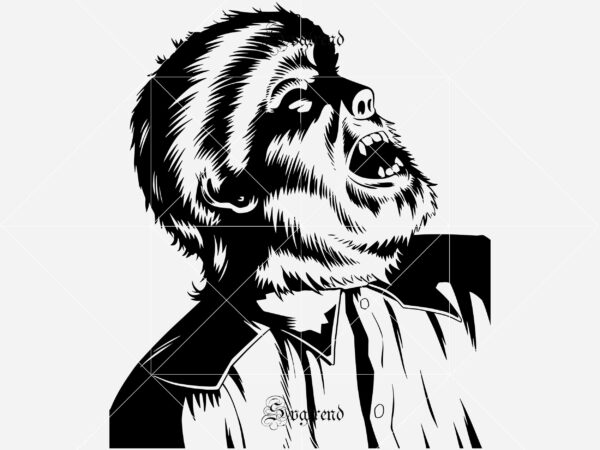 Wolfman vector, wolfman logo, wolfman svg, werewolf svg, illustration svg, horror svg, werewolf portrait svg, howling werewolf svg, werewolf png, werewolf vector, werewolf logo, devil vector illustration vector, the wolfman