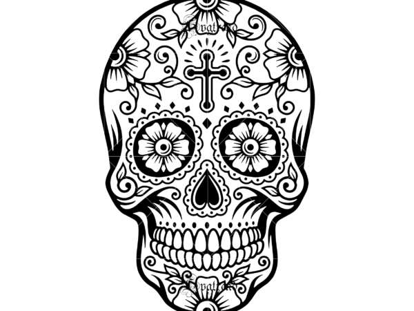 Halloween, sugar skull svg, sugar skull vector, sugar skull logo, skull logo, skull png, skull svg, skull vector, sugar skull art vector, sugar skull with flower logo, sugar skull with