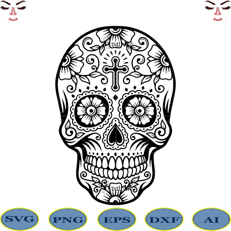 Halloween, Sugar Skull Svg, Sugar Skull vector, Sugar ...