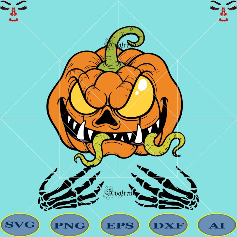 Pumpkins and bony hands welcome you on Halloween Svg, Pumpkin horror vector, pumpkin svg, pumpkin vector, pumpkin logo, halloween, cartoon halloween pumpkin svg, halloween pumpkin vector, halloween pumpkin svg, pumpkin