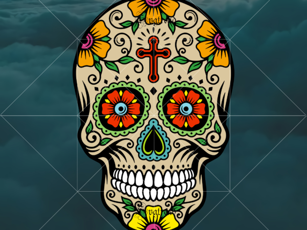 Halloween, sugar skull svg, sugar skull vector, sugar skull logo, skull logo, skull png, skull svg, skull vector, sugar skull art vector, sugar skull with flower logo, sugar skull with