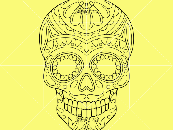 Sugar skull with flower svg, sugar skull svg, halloween logo, sugar skull with flower vector, sugar skull with flower logo, sugar skull art vector, skull png, skull svg, skull vector,