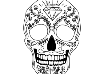 Halloween, Sugar Skull Svg, Sugar Skull vector, Sugar Skull logo, Skull logo, Skull Png, Skull Svg, Skull vector, Sugar skull art vector, Sugar Skull With Flower logo, Sugar skull with