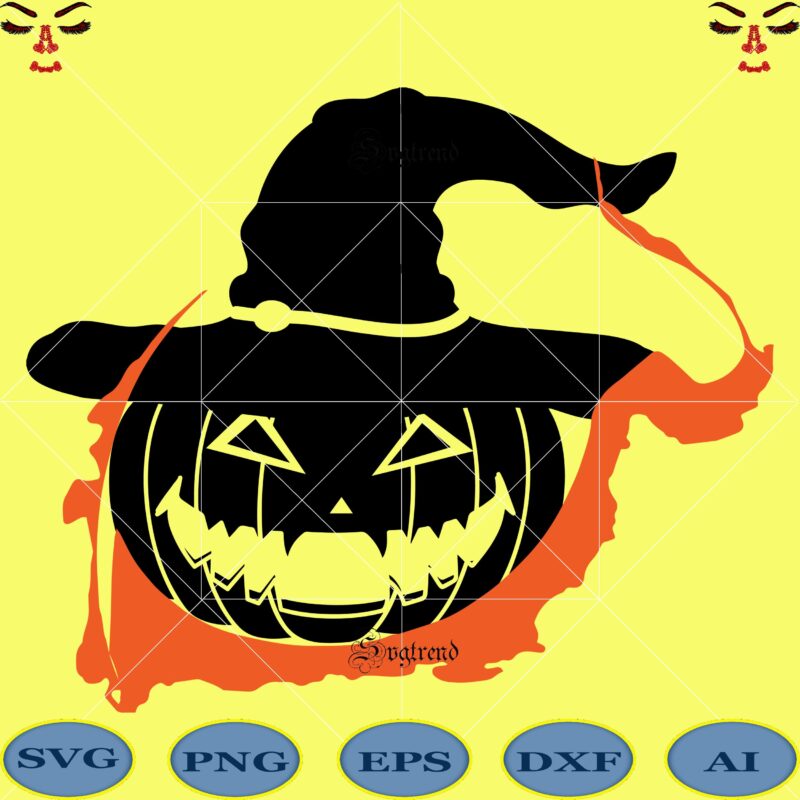 Pumpkin Svg, Pumpkin vector, Pumpkin are used to dress up during Halloween Svg, Day of the dead logo, Happy Halloween Cut File, Happy Halloween vector digital download file. Silhouette Halloween