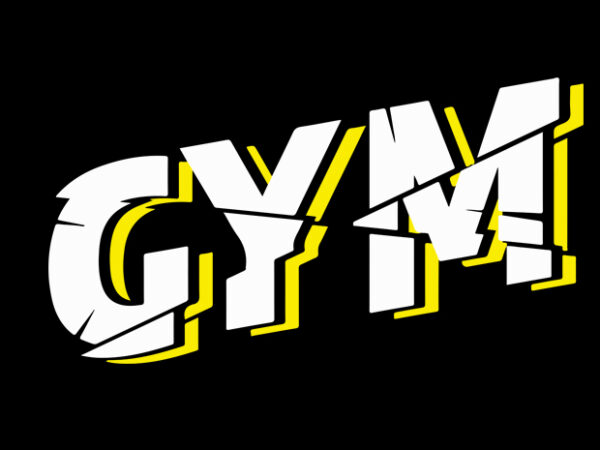 Gym typo t shirt design template