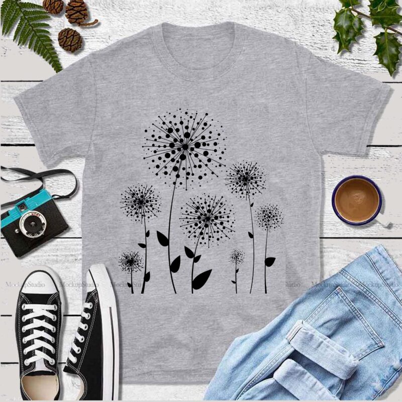 Dandelion flower Svg, Dandelion Stock Vector, Abstract Flower Vector, Flowers vector, Dandelion logo, Floral Illustrations, Flowers SVG