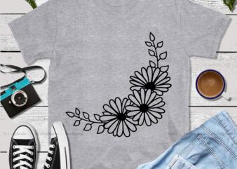 flowers Svg , Flower svg, daisy svg, floral frame svg, floral border svg, flower cut file, card making cutfiles, cricut svg, silhouette cameo t shirt graphic design