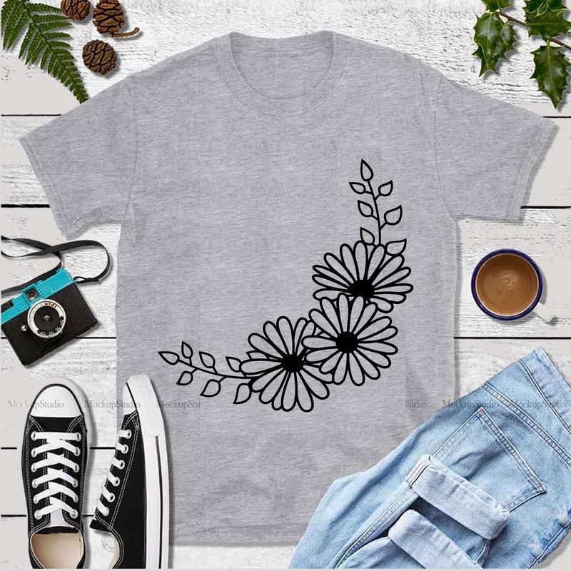 Download flowers Svg , Flower svg, daisy svg, floral frame svg, floral border svg, flower cut file, card ...