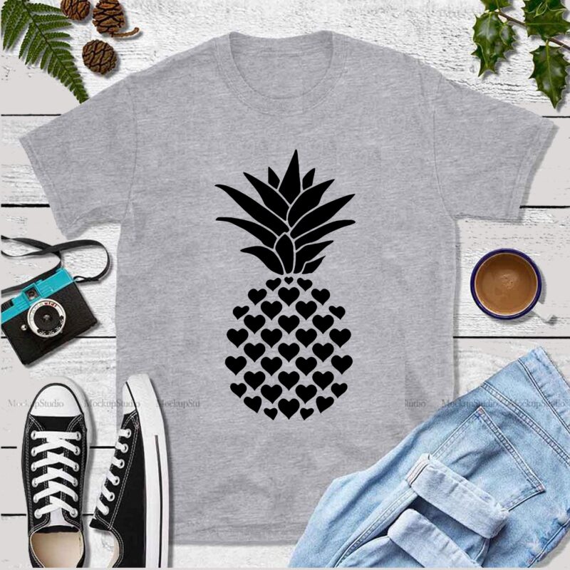 Happy Valentine's day t shirt design, Heart, Heart Love, Heart shaped Svg, Pineapple Svg, pineapple vector, Pineapple shaped like a heart Svg, Pineapple logo, Pineapple Stencil for Doormat Svg, Design