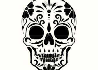 Skull logo, Skull Png, Skull svg, skull vector, Sugar skull art vector, Sugar Skull svg, Sugar Skull With Flower logo, Sugar skull with Flower Svg, Sugar skull with Flower vector,