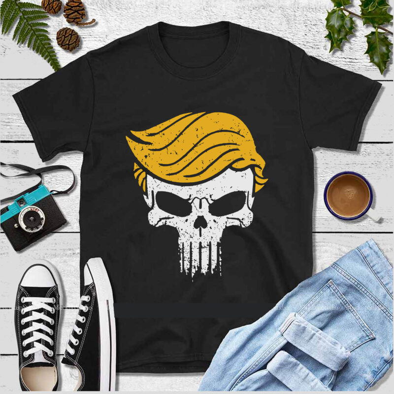 Skull Trump Svg, Funny Trump Svg, Halloween Svg, Skull Trump logo, Skull Trump vector, Skull Trump Punisher Parody Svg, Day of the dead Svg