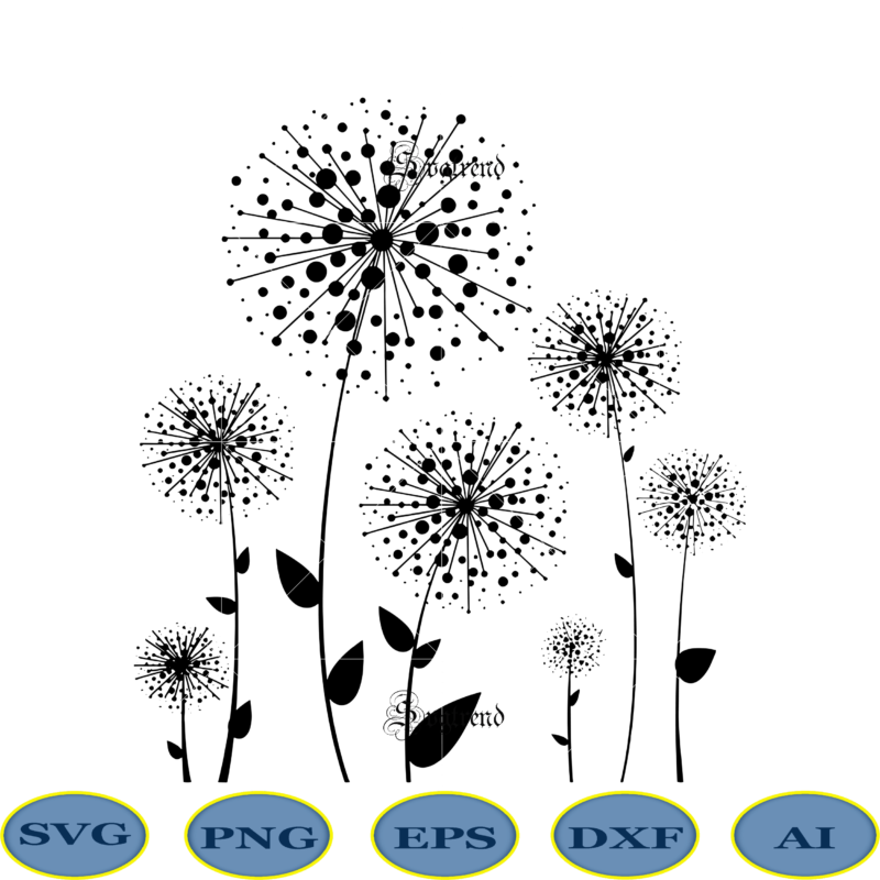 Dandelion flower Svg, Dandelion Stock Vector, Abstract Flower Vector, Flowers vector, Dandelion logo, Floral Illustrations, Flowers SVG