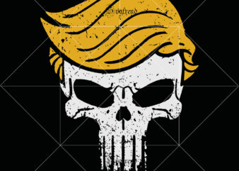 Skull Trump Svg, Funny Trump Svg, Halloween Svg, Skull Trump logo, Skull Trump vector, Skull Trump Punisher Parody Svg, Day of the dead Svg