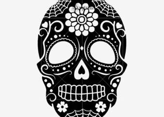 Sugar Skull Svg, Skull Svg, Skull vector, Sugar skull art vector, Skull with flower Svg, Skull Tattoos Svg, Halloween, Day of the dead Svg, Calavera Svg, Mandala Skull, Mexican Skull vector.