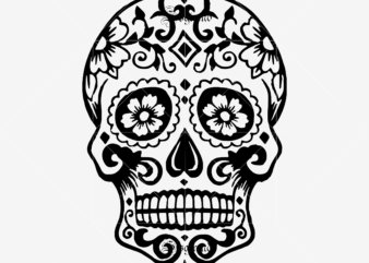 Sugar Skull Svg, Skull Svg, Skull vector, Sugar skull art vector, Skull with flower Svg, Skull Tattoos Svg, Halloween, Day of the dead Svg, Calavera Svg, Mandala Skull, Mexican Skull