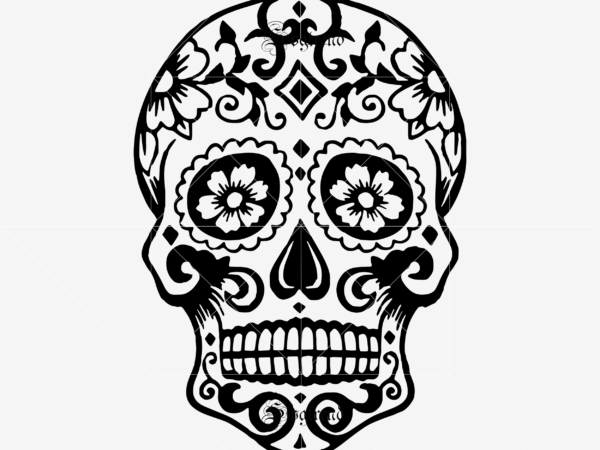 Sugar skull svg, skull svg, skull vector, sugar skull art vector, skull with flower svg, skull tattoos svg, halloween, day of the dead svg, calavera svg, mandala skull, mexican skull