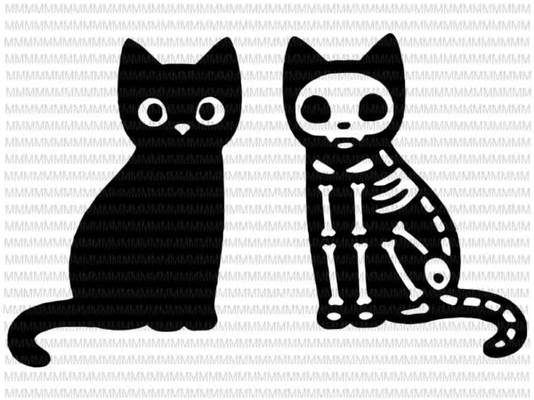 Halloween skeleton cat svg, cat halloween svg, halloween svg, witch svg, halloween witch svg, funny halloween svg, women’s halloween svg, graphic t shirt