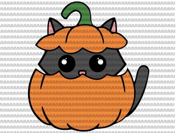Cute cat orange pumpkin svg, cat halloween svg, cat pumpkin svg, funny cat svg, cute cat halloween svg, halloween svg, t shirt vector file