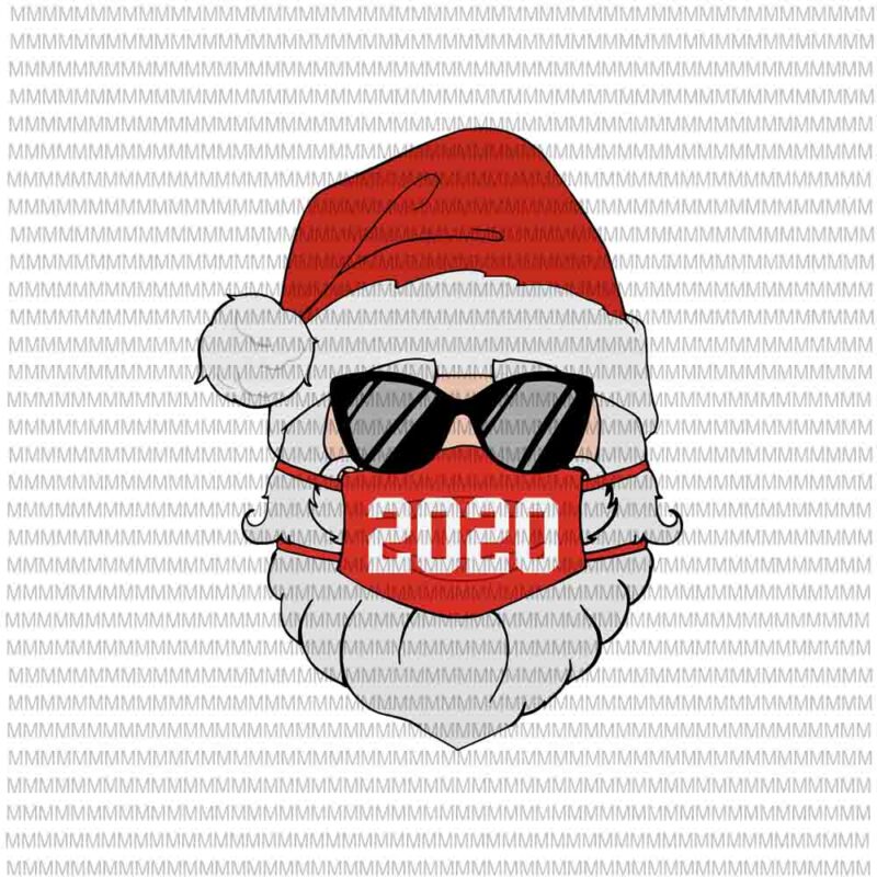 Santa In Sunglasses Wearing Mask svg, Funny Christmas 2020 svg, Santa Wearing Mask svg, santa claus mask svg, funny santa claus 2020 svg