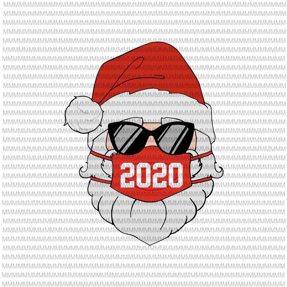 Download Santa In Sunglasses Wearing Mask svg, Funny Christmas 2020 ...