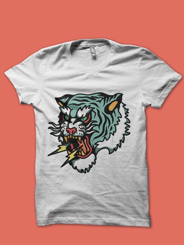 big cat tattoo tshirt design bundle
