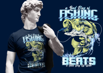 BIG BASS FISHING DESIGN TSHIRT