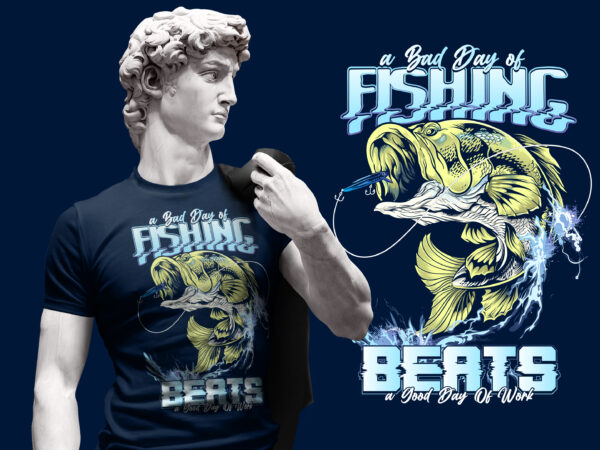 BIG BASS FISHING DESIGN TSHIRT - Buy t-shirt designs