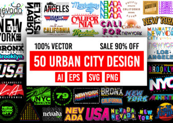 50 Urban City design bundle 100% vector ai, eps, svg, png,