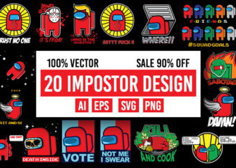 20 Impostor Design bundle 100% vector ai, eps, svg, png,