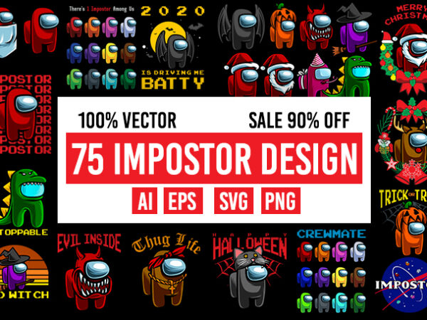 75 impostor design 100% vector ai, eps, svg, png transparent
