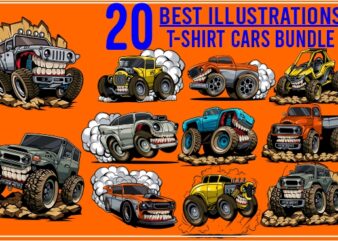 20 best illustrations tshirt cars bundle