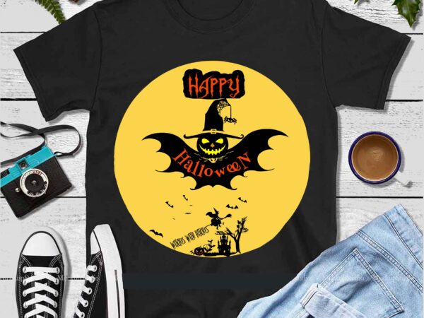 Halloween horror and creepy t-shirt design with full moon silhouettes. designing t-shirts for commercial and print purposes, happy halloween svg, day of the dead vector, happy halloween cut file, happy