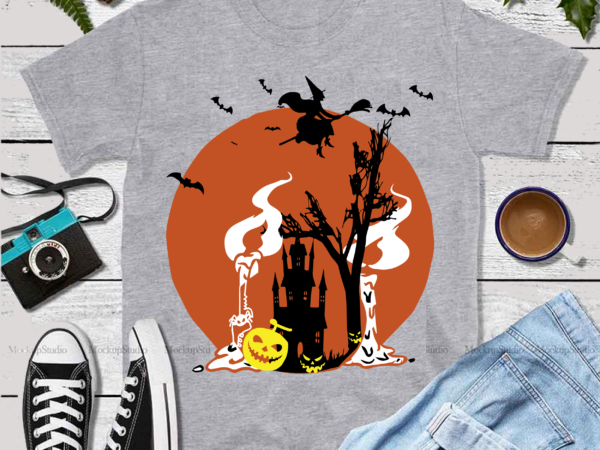 Halloween horror and creepy t-shirt design with full moon silhouettes. happy halloween svg, day of the dead vector, happy halloween cut file, happy halloween vector digital download file. silhouette halloween