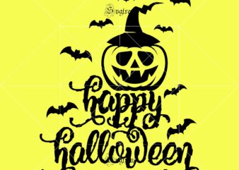 Happy Halloween SVG, Day of the dead logo, Happy Halloween Cut File, Happy Halloween vector digital download file. Silhouette Halloween clipart, Happy Halloween 2020, Halloween vector, Shadow of death vector,