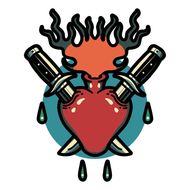 Heart and knife  buy tshirt designs