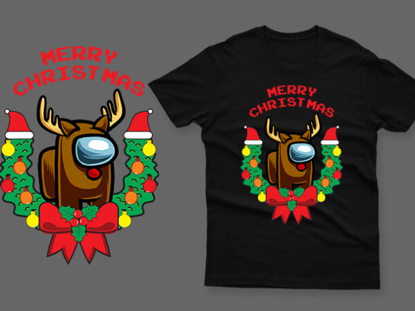 Merry christmas impostor deer t shirt designs for sale